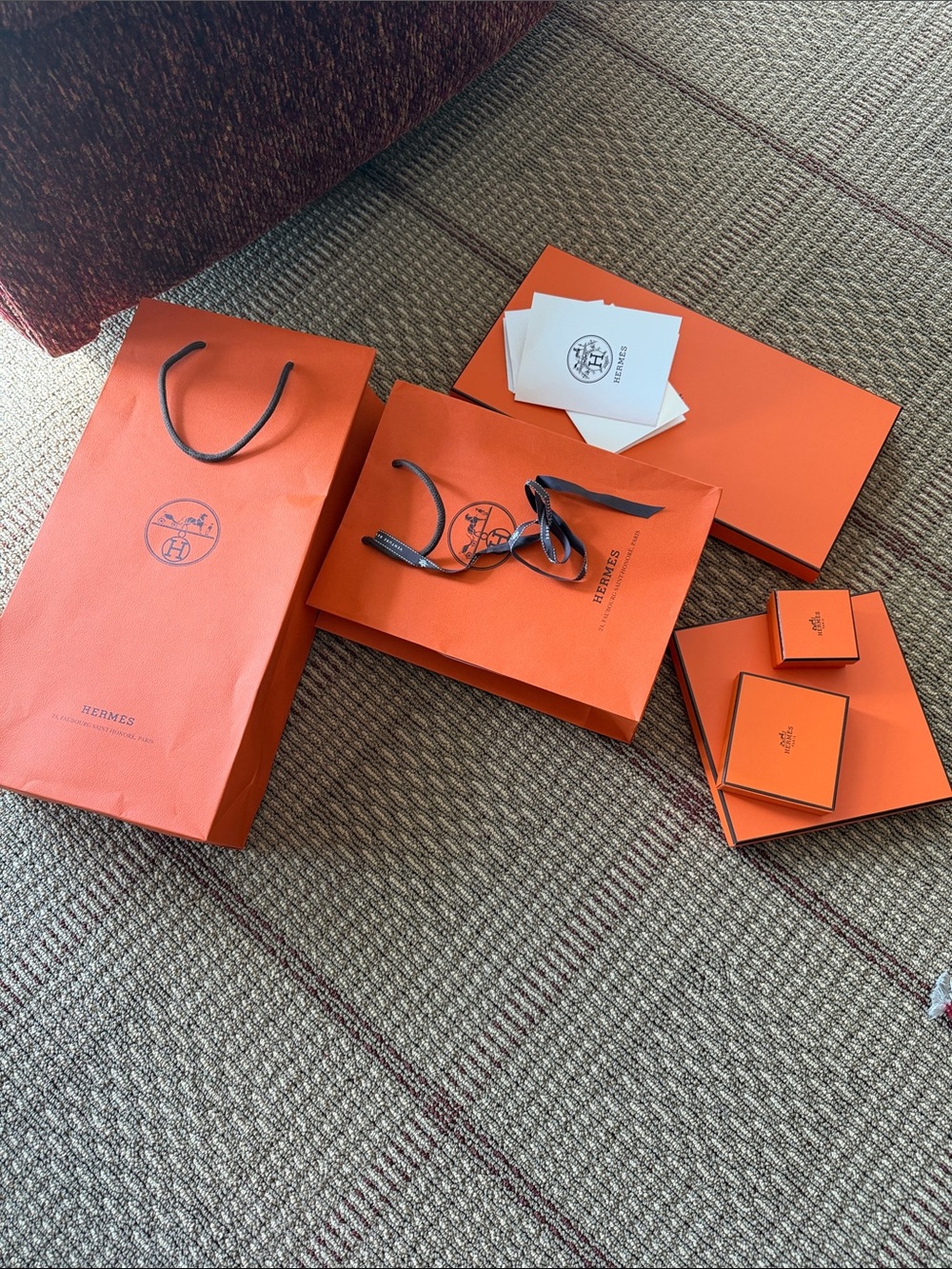 Hermes Orange Gift Packaging Set with Boxes and Bag